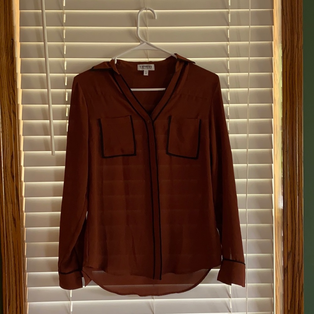 Burgundy Express button down shirt XS